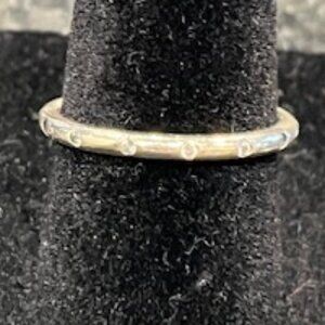 Sterling Silver Crystal Eternity Band Ring - size 6 1/2 - EUC